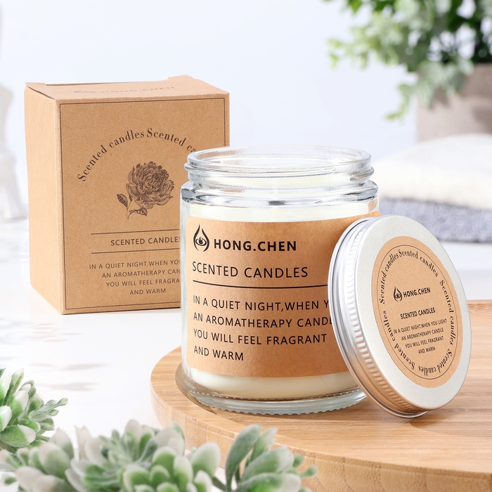 Свеча ароматическая в банке Свеча ароматическая в банке "Hong.Chen", ваниль