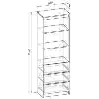 Стеллаж Мадера, 604х370х1800, Графит