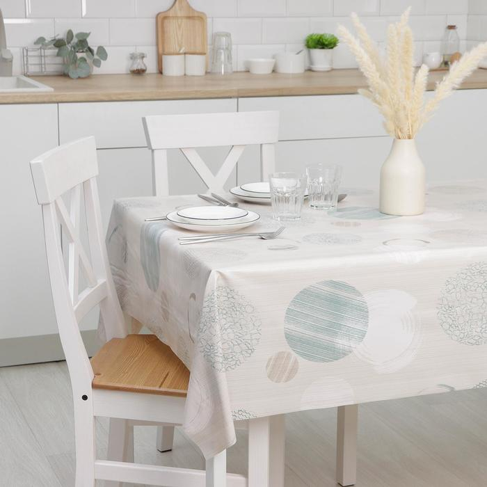 Клеёнка на стол Доляна &laquo;Торри&raquo;, на тканевой основе, рулон 20 метров, ширина 137 см, общая толщина 0,22 мм, цвет бежевый