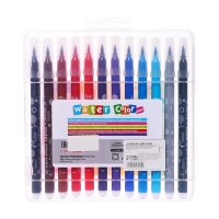 Набор акварельных маркеров 24 цвета с наконечником кистью в пластиковом пенале