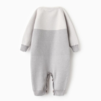 Комбинезон вязаный Крошка Я "Мордочка", рост 86-92 см, серый