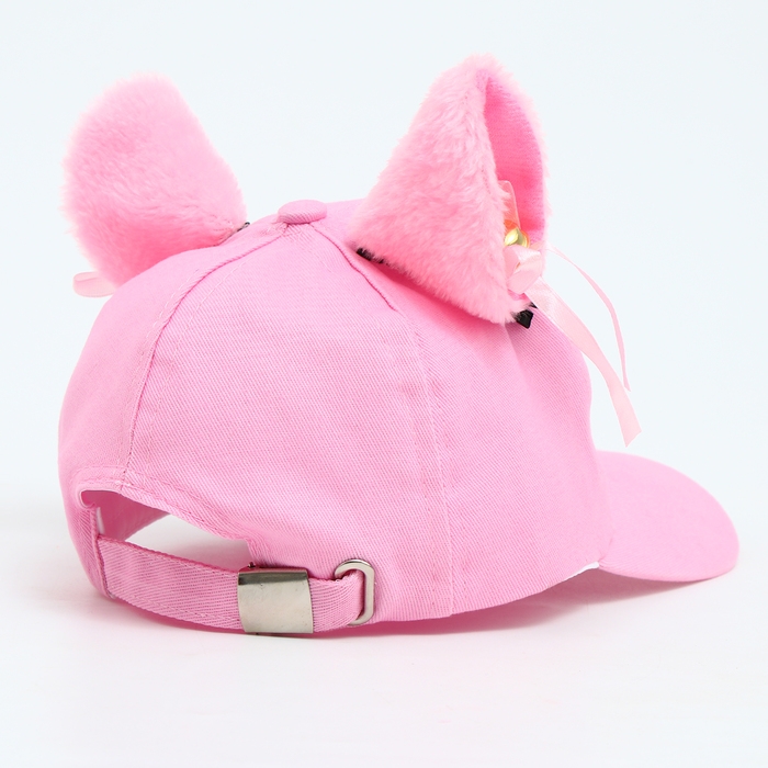 Кепка детская для девочки &laquo;Китти&raquo;, с ушками, цвет розовый, р-р 52-54, 5-7 лет