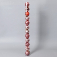 Набор шаров пластик d-6 см, 12 шт "Лилиан" розовый Набор шаров пластик d-6 см, 12 шт "Лилиан" розовый