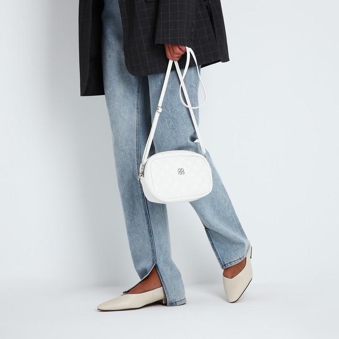 Сумка кросс-боди на молнии, цвет белый