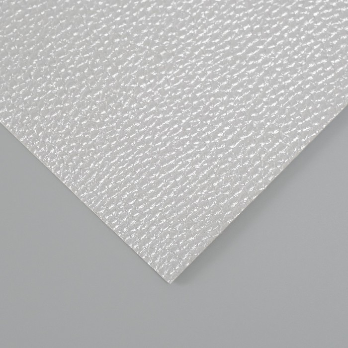 Лист для творчества иск.кожа "Личи. Перламутр" серебро лист 33х20 см толщина 0,9 мм