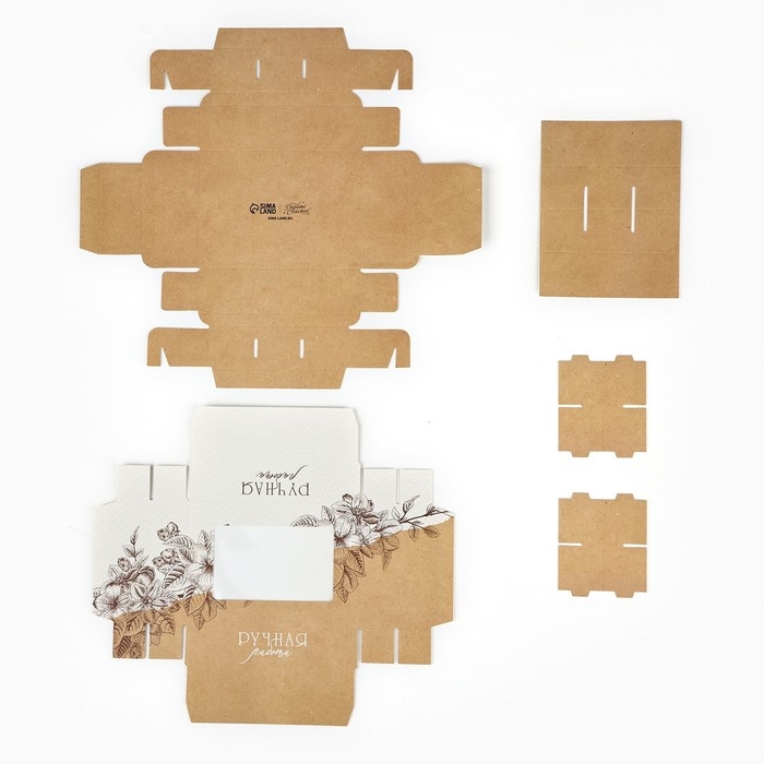 Коробка складная под 6 конфет &laquo;Ручная работа&raquo;, 13,5 х 9,8 х 3,8 см