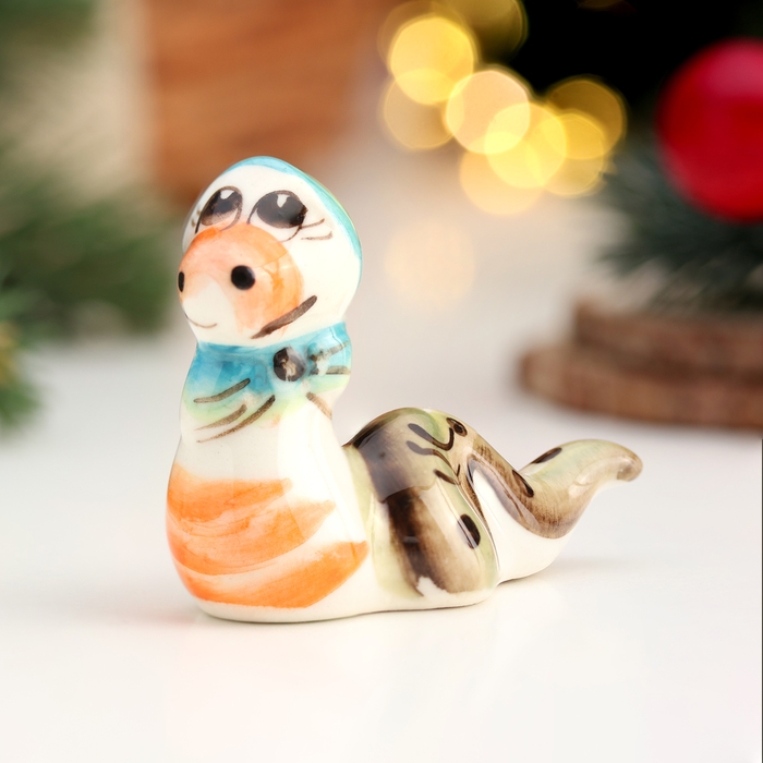 Сувенир символ года Сувенир символ года "Змея Мотя", гжель, цвет, 5 см