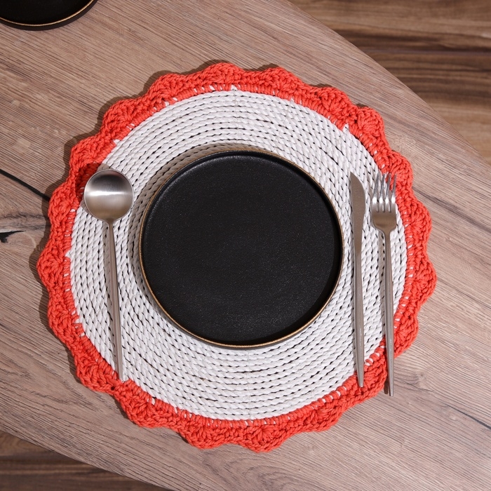 Коврик плетёный круглый 38 см