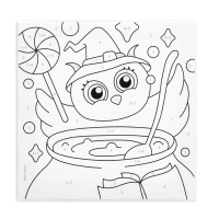 Картина по номерам на хеллоуин для детей &laquo;Сова-колдунья&raquo;, 15 х 15 см