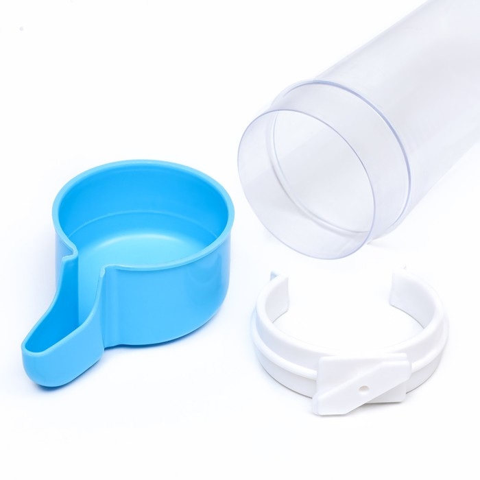 Поилка для птиц 6 х 13,5 см, 240 мл, синяя/белая