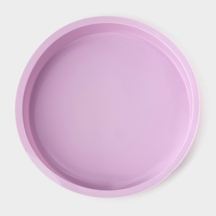 Форма для выпечки Доляна &laquo;Круг&raquo;, силикон, 22&times;3 см, внутренний d=20 см, цвет сиреневый