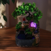 Фонтан "Каменные ступеньки под деревом" 27х16 см (с подсветкой)