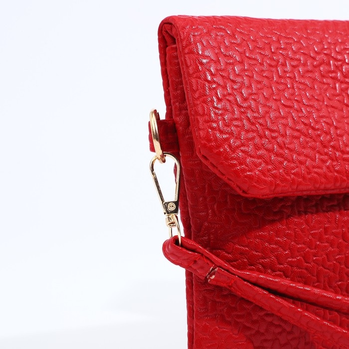 Сумка-клатч на магните, цвет красный