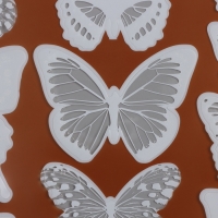 Наклейка пластик интерьерная "Бабочки полупрозрачные" белые набор 19 шт 5; 6; 7 см