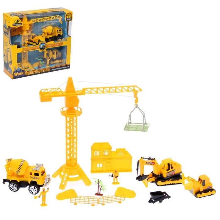 Набор игровой &laquo;Стройка&raquo;, кран и спецтехника