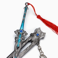 Сувенирное оружие подвесное мини "Меч Арта", брелок, 27 см, серебристый с голубым Сувенирное оружие подвесное мини "Меч Арта", брелок, 27 см, серебристый с голубым