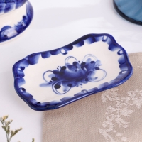 Лимонница, гжель, фарфор, 11х7 см Лимонница, гжель, фарфор, 11х7 см