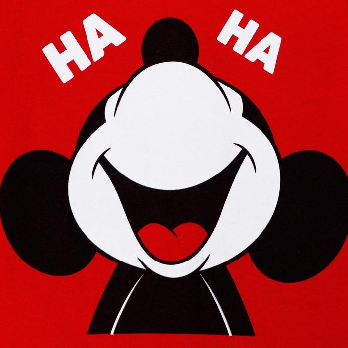 Футболка Футболка "Хаха" Микки Маус, рост 122-128, красный