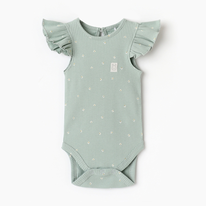 Боди с воланами Крошка Я Olives, р. 80-86, оливковый