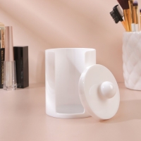 Органайзер для ватных дисков, с крышкой, d = 6,7 &times; 11 см, цвет белый