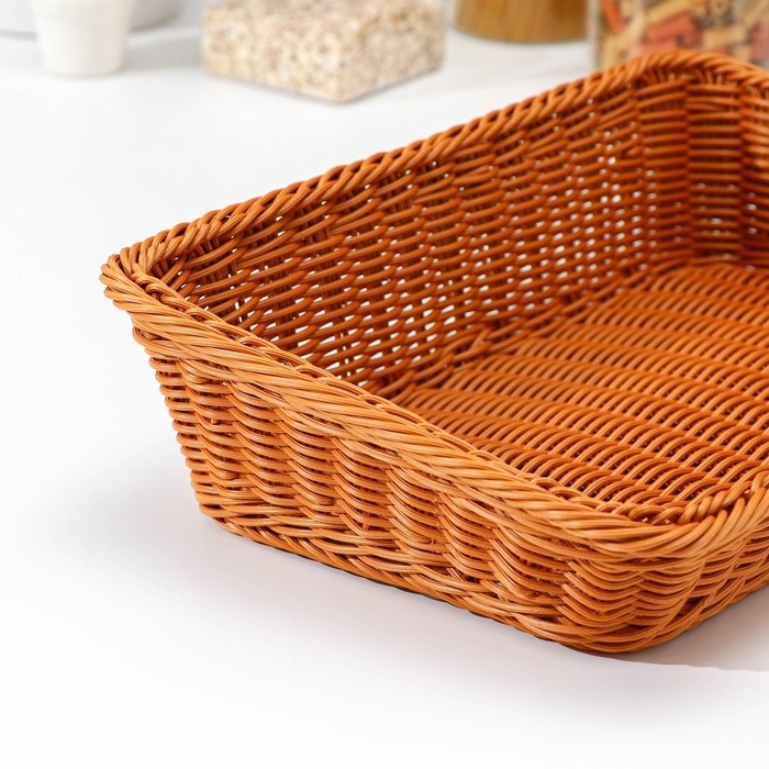 Корзина для продуктов Доляна, 39&times;26&times;10 см, цвет коричневый