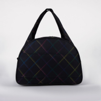 Сумка дорожная женская на молнии, держатель для чемодана, цвет чёрный