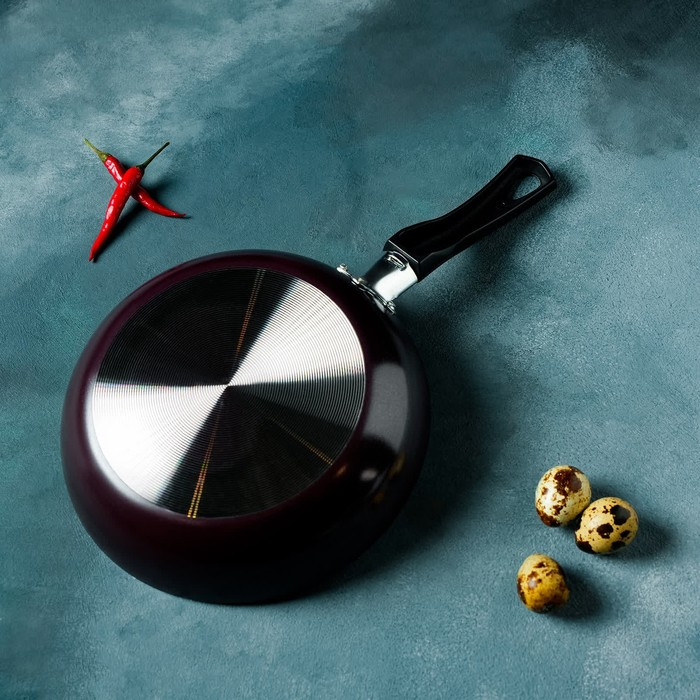 Сковорода Доляна Promo, d=20 см, h= 5 см, пластиковая ручка, антипригарное покрытие, цвет бордовый Сковорода Доляна Promo, d=20 см, h= 5 см, пластиковая ручка, антипригарное покрытие, цвет бордовый