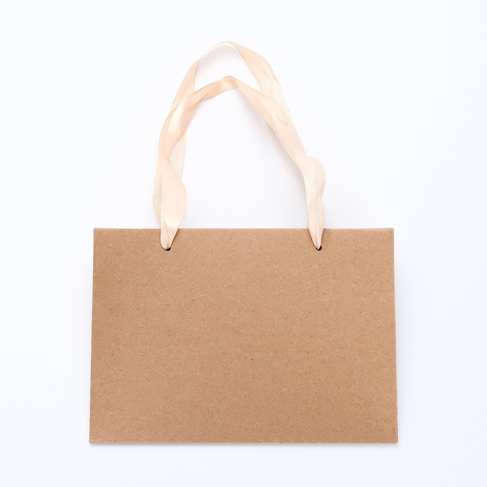 Пакет подарочный с широким дном  20 &times; 14 &times; 13,2 см, крафт