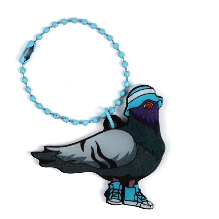 Брелок для ключей акриловый на цепочке &laquo;Голубь&raquo;, 5 х 8.7 см