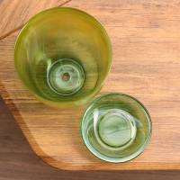 Горшок цветочный с поддоном №3 "Алеб" желто-зеленый, 1 л