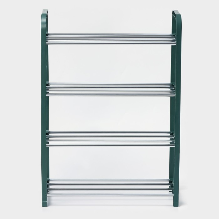 Обувница Доляна, 4 яруса, 42&times;19&times;59 см, цвет зелёный