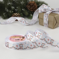 Лента атласная &laquo;Карнавал&raquo;, 25 мм, 23 &plusmn; 1 м, цвет белый