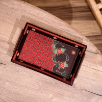 Поднос из дерева, батик 30х19х5 см