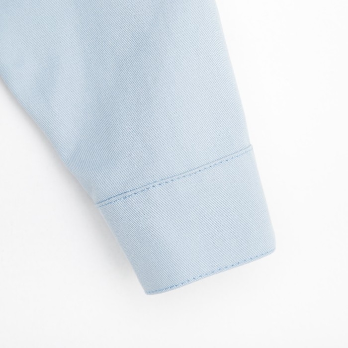 Рубашка для девочки джинсовая, укороченная KAFTAN, размер 34 (122-128 см), цвет голубой