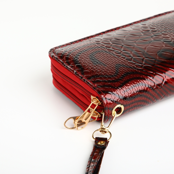 Кошелёк женский на молниях, цвет красный Кошелёк женский на молниях, цвет красный