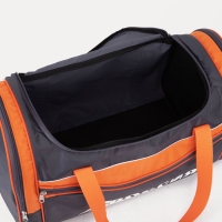 Сумка спортивная на молнии, 3 наружных кармана, длинный ремень, средний размер, цвет серый/оранжевый Сумка спортивная на молнии, 3 наружных кармана, длинный ремень, средний размер, цвет серый/оранжевый