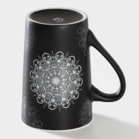 Кружка фарфоровая Доляна «Мандала», 380 мл, белый узор Кружка фарфоровая Доляна «Мандала», 380 мл, белый узор