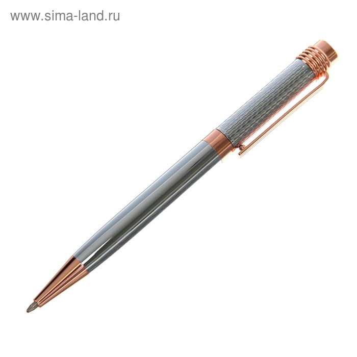 Ручка подарочная, шариковая, в кожзам футляре, поворотная, VIP корпус, серебряно-золотистый корпус Ручка подарочная, шариковая, в кожзам футляре, поворотная, VIP корпус, серебряно-золотистый корпус