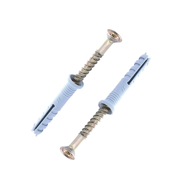 Дюбель-гвоздь Дюбель-гвоздь "Стройбат", полипропиленовый, потайная манжета, 6x40 мм, 200 шт