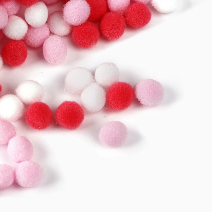 Набор текстильных деталей для декора. Помпоны для творчества &laquo;Розовые Микс&raquo;, 55 гр