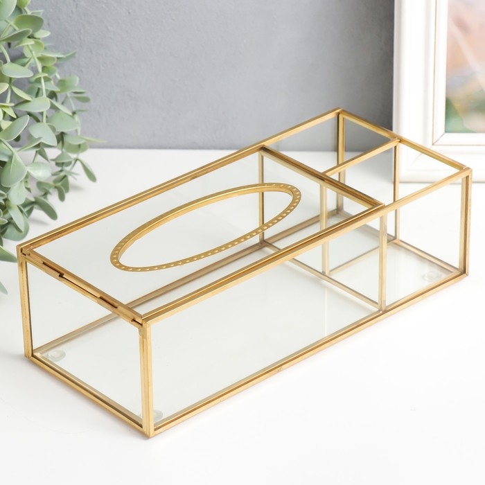 Шкатулка стекло салфетница и подставка Шкатулка стекло салфетница и подставка "Прозрачная" 7,5х11,5х25,5 см