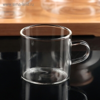 Чайный набор на деревянной подставке &laquo;Эко&raquo;, 7 предметов: чайник стеклянный с ситом 900 мл, кружки 6 шт, 100 мл