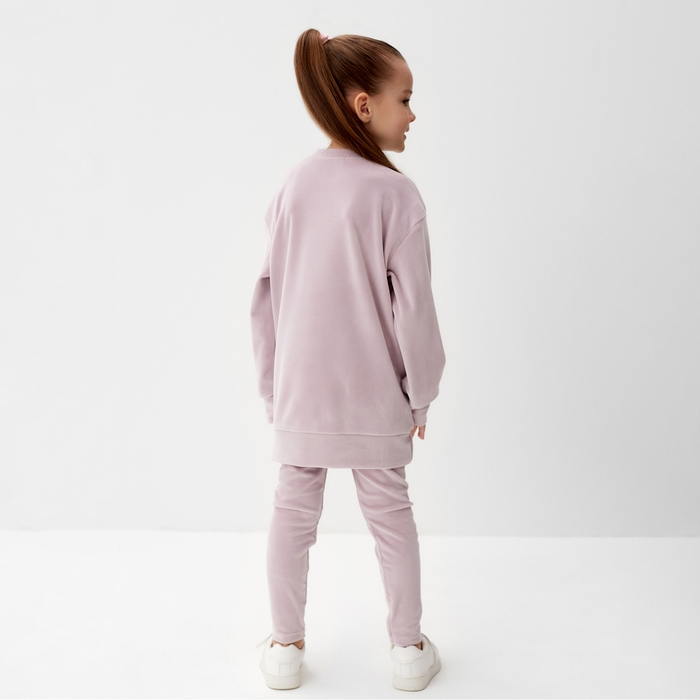 Костюм детский (свитшот, лосины) KAFTAN Plushy р.36 (134-140), лиловый