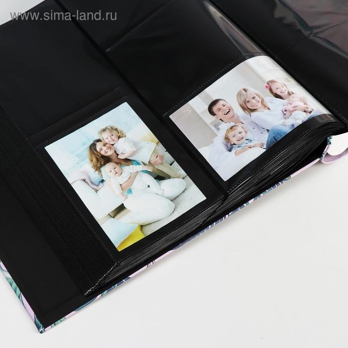 Фотоальбом на 1000 фото 10х15 см "Фламинго и пальмы" кожзам.  36х34х7 см