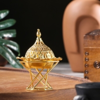 Курильница для благовоний порошковых и конусов "Башня", золотистый, 8,8х7 см Курильница для благовоний порошковых и конусов "Башня", золотистый, 8,8х7 см