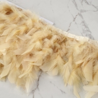 Тесьма с перьями индюка, 13-17 см, 5 &plusmn; 0,5 м, цвет сливочный