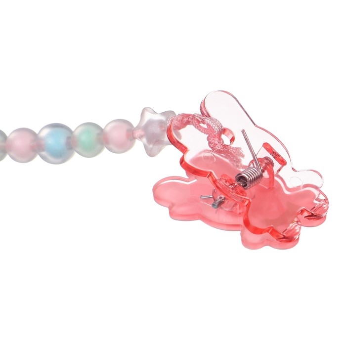 Соска - пустышка силиконовая ортодонтическая, от 12 мес., с колпачком + держатель «Зайка», цвет розовый Соска - пустышка силиконовая ортодонтическая, от 12 мес., с колпачком + держатель «Зайка», цвет розовый