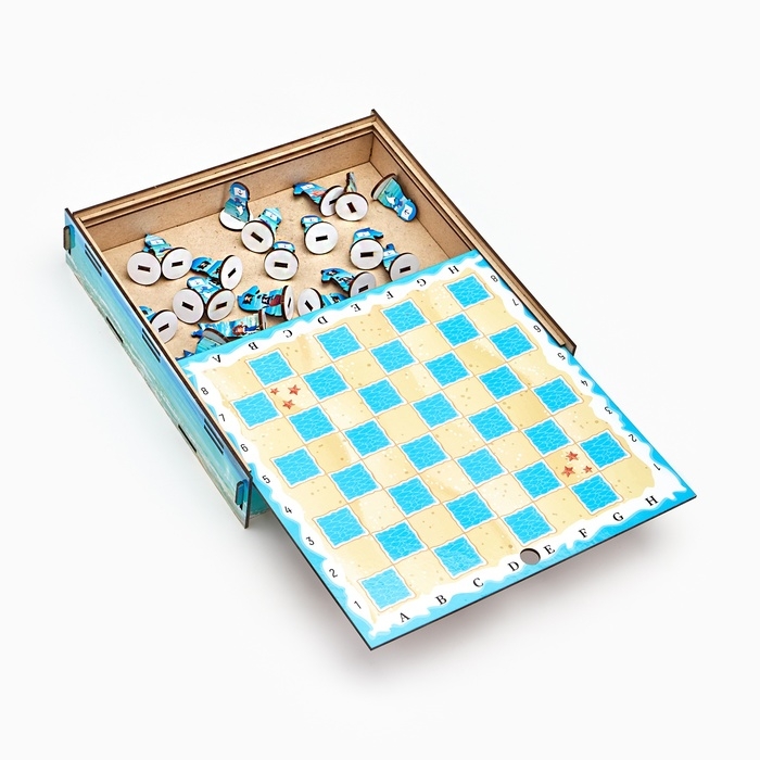 Шахматы детские настольные большие Шахматы детские настольные большие "Морские", 30.5 х 32 см, король h-6.5 см, пешка-4.5 см