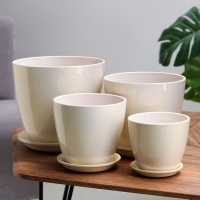 Набор горшков  "Глянец бутон" жемчуг, 4 предмета  1 / 2 / 3,8 / 5,4 л