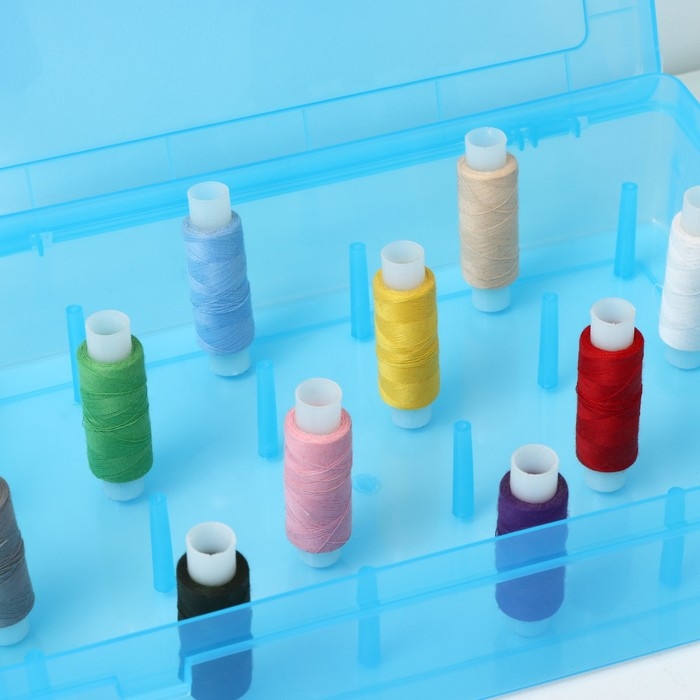 Органайзер для ниток, 24 ячейки, 28&times;19,5&times;6 см, цвет МИКС